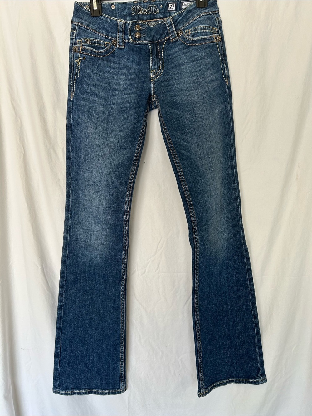 Miss Me Y2K Low Rise Bootcut Jeans Size 27 Double Button